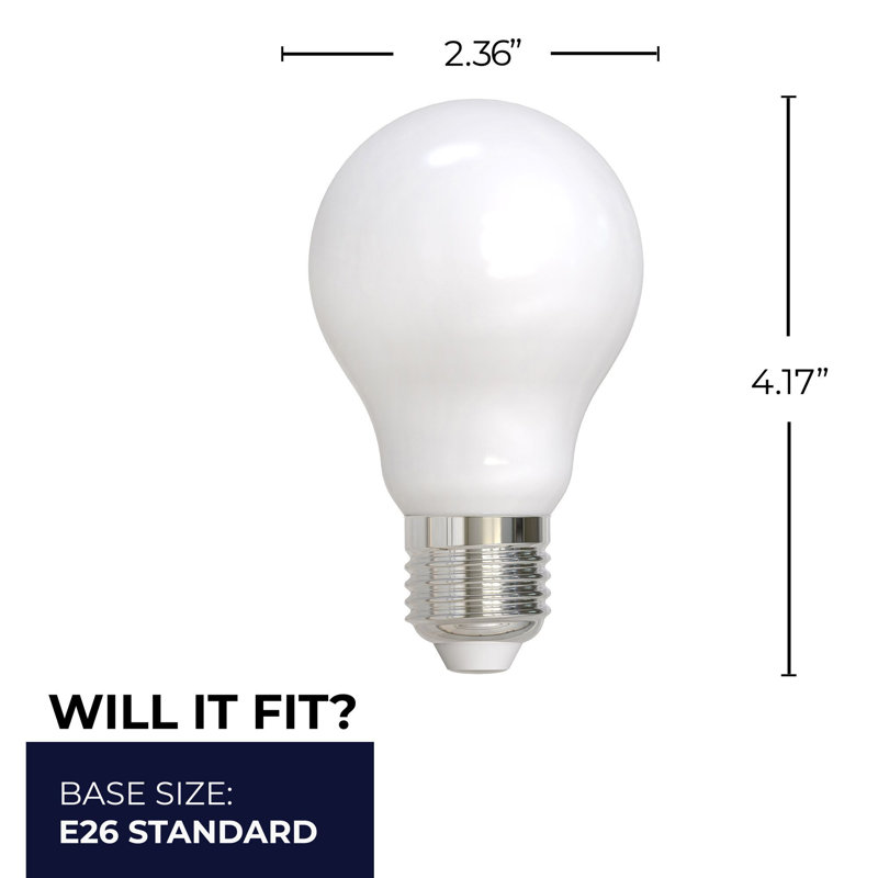 Ensemble de 4 ampoules à DEL à intensité variable de 14 watts avec culot moyen (E26) à DEL, 3000 K, 7W