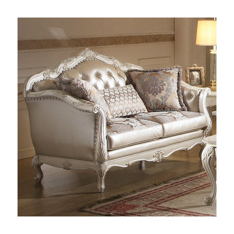 Chantello 63" Faux Leather Rolled Arm Loveseat, 45" H x 84" W x 37" D