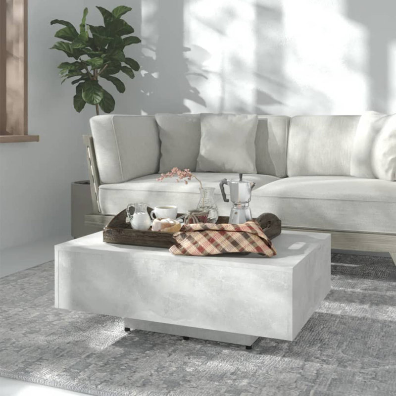 Jlea Solid Coffee Table, 31cm H x 85cm W x 55cm D, Concrete Grey