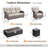 Bruner 4-Piece Wicker Rattan Patio Conversation Set With Swivel Gliders, Outdoor Split Fire Pit Table With Hidden Tank Holder