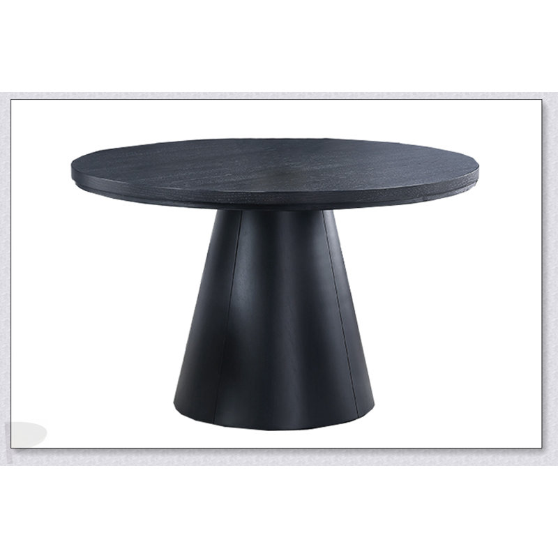 Table de salle à manger ronde 1Pc avec base unique en forme de cône, design moderne pour des espaces compacts et une utilisation quotidienne
