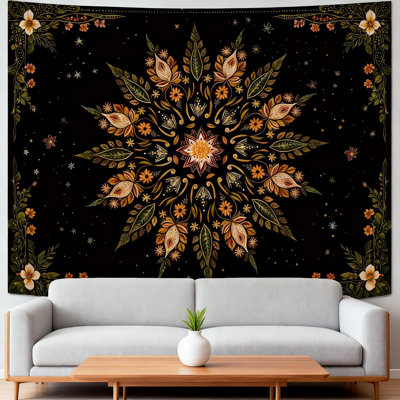 Tapisserie florale mandala décor mural aquarelle décorative pour chambre à coucher salon dortoir esthétique