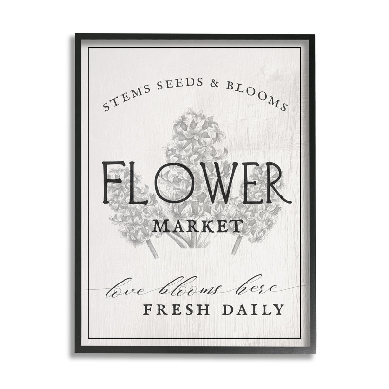 Blooms Flower Market, H 30 po x l 24 po x P 1,5 po, Giclée encadrée noir minuit