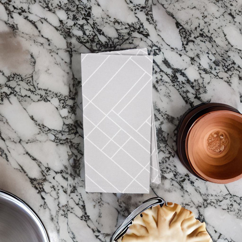 Oak Park 100% Cotton Geometric Square Napkin