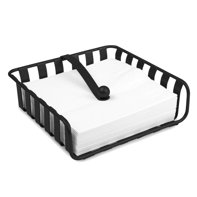 Porte-serviette plat lesté rustique, Noir