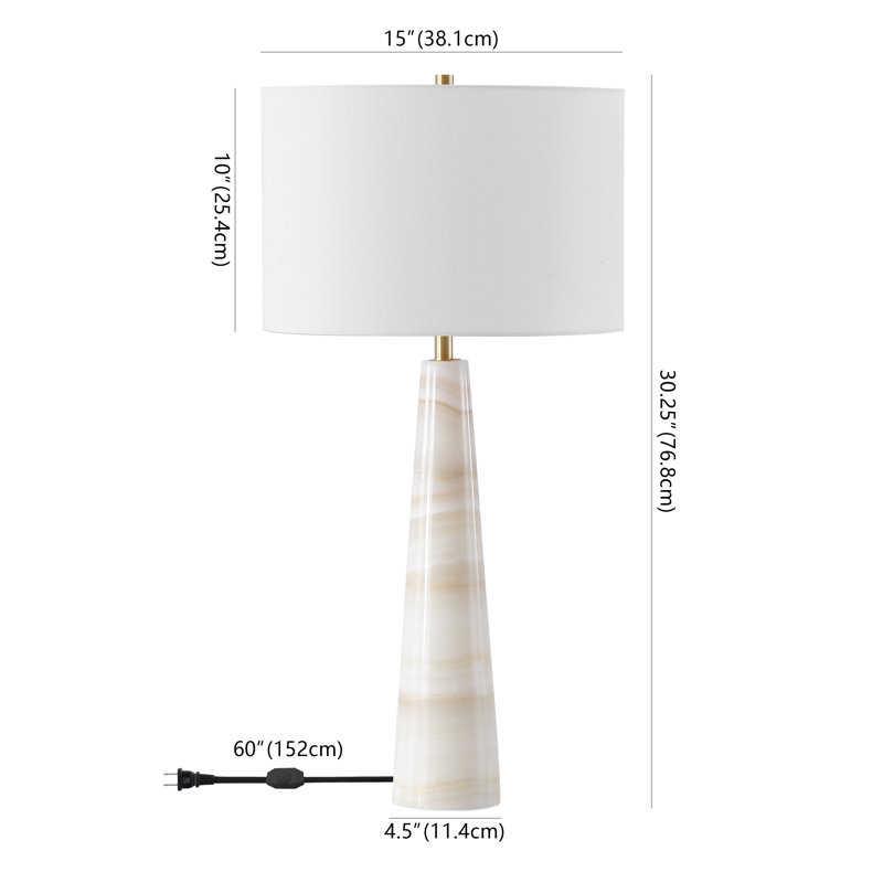 Wegner Jade Stone Table Lamp, Off-White