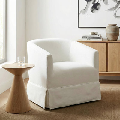 Upholstered Swivel Barrel Chair