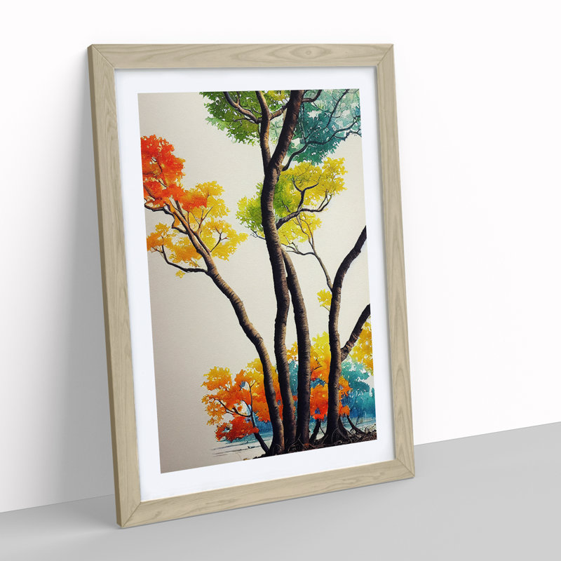 Intoxicating Tree - Single Picture Frame Print, 64cm H x 46cm W, Beige