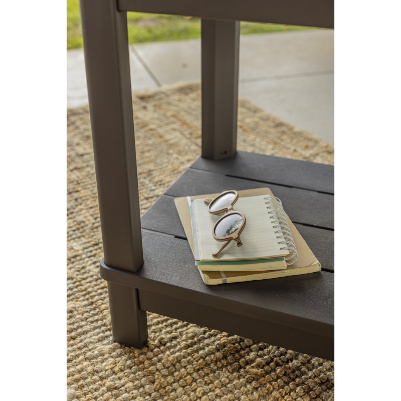 Deluxe Outdoor Indoor Side Table Two Tiers and Easy Assembly Pairs Perfect with Almost any Patio Chairs, Lounges, And Sofa