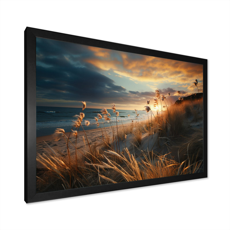 Golden Sands A Envoûtant VII sur toile, H 16 po x l 32 po, Cadre simple noir
