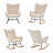 Rocking Chair, Teddy Upholstered Glider Accent Chair with High Backrest, Rocker Armchair with Side Pocket-1136162940