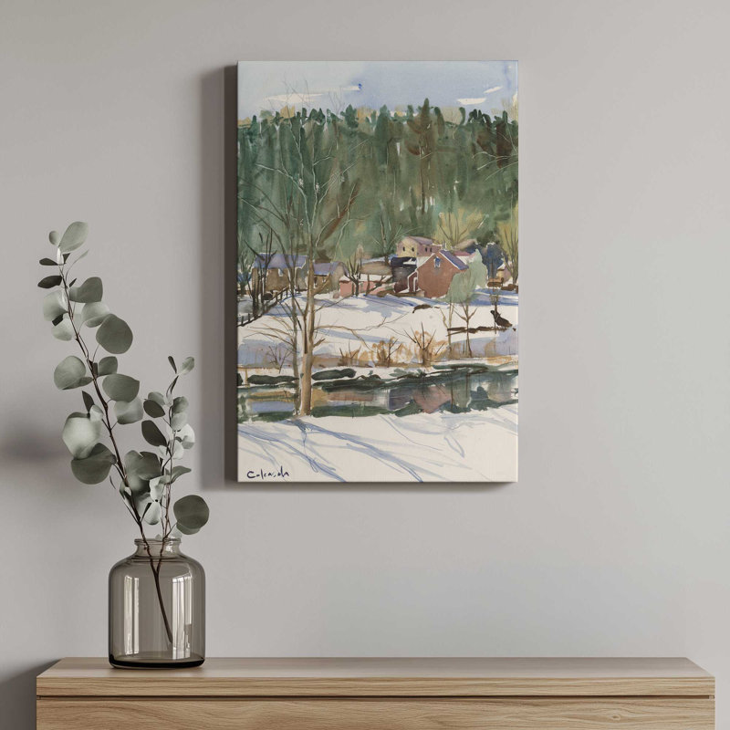 «Westfield River Study Cummington» par Stephen Calcasola, reproduction d'art sur toile, H 12 po x l 8 po