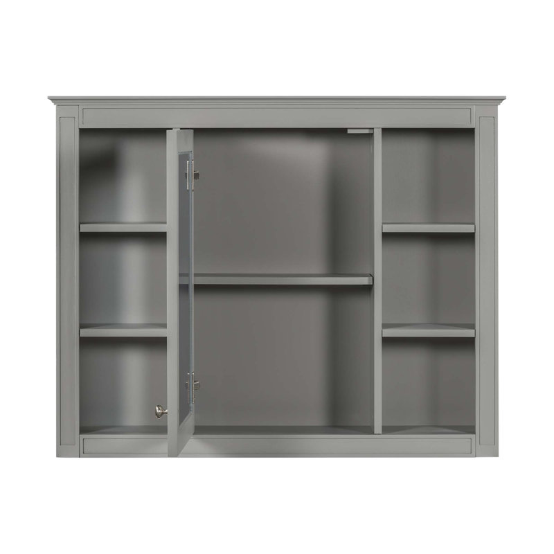 Ensemble de meuble-lavabo moderne avec porte, 3 tiroirs et armoire à pharmacie Modern, Gris