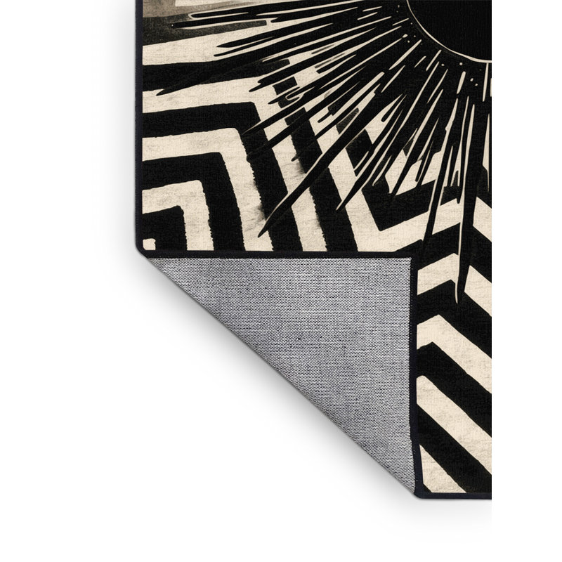 Tapis gris Mid-Century lavable à la machine Pavnesh Porcupine Starburst, 8 x 12