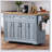 54-Inch Large Kitchen Island with Drop Leaf, Ample Storage, and Embossed Texture for Modern Kitchens in Grey Blue-203466959