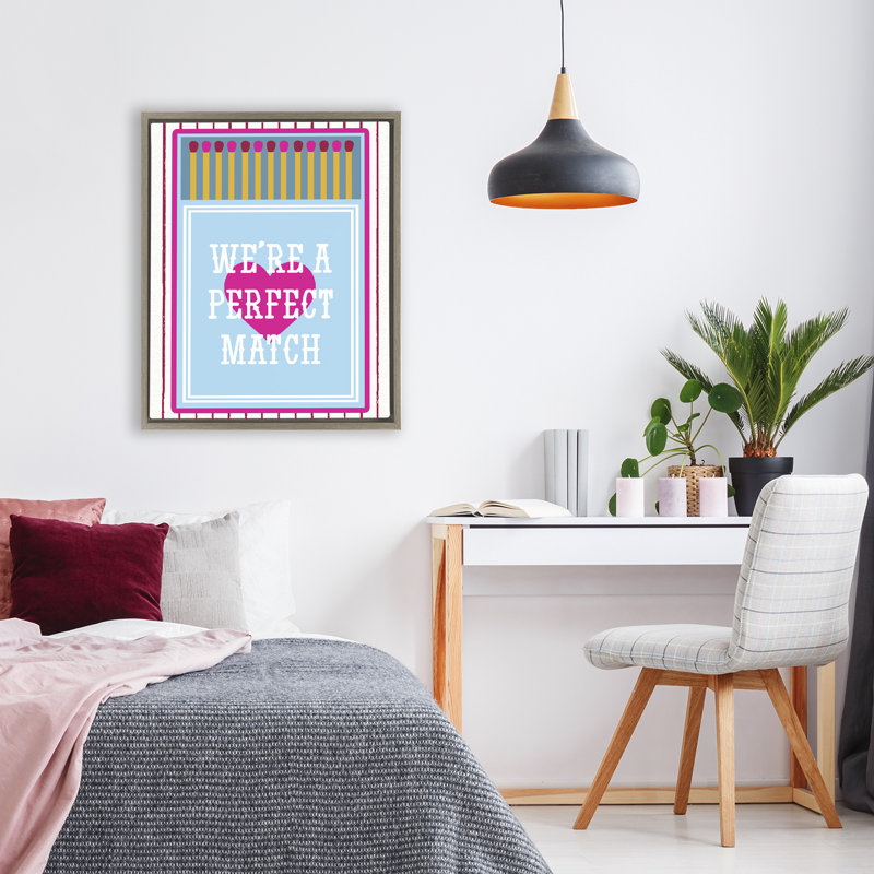Cadre flottant We Are A Perfect Match, design par Lil 'Rue, 21 x 17, Montalcino Elm Floater Framed
