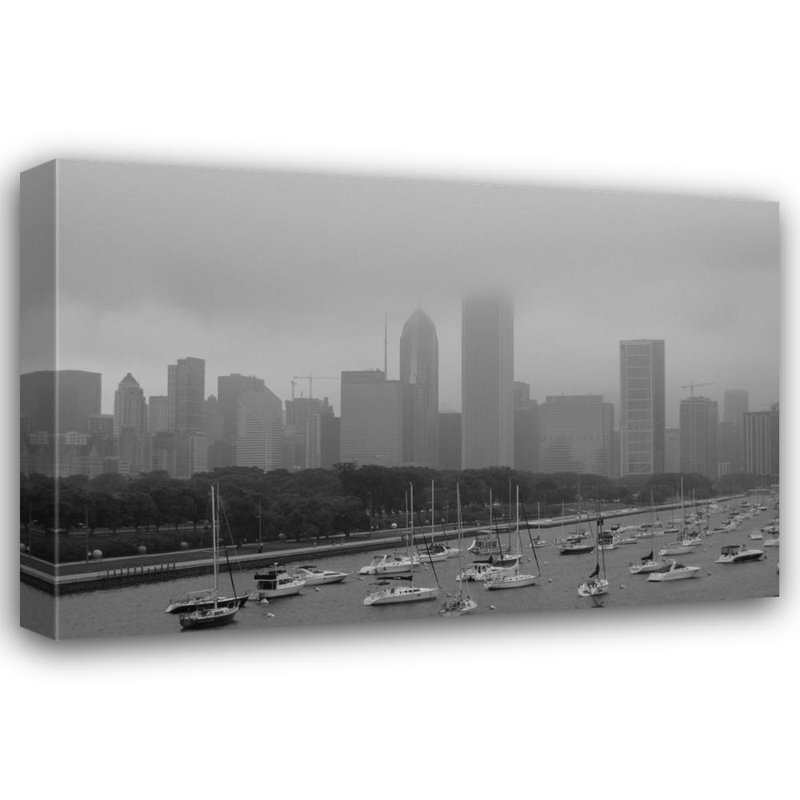 Chicago brouillard noir et blanc