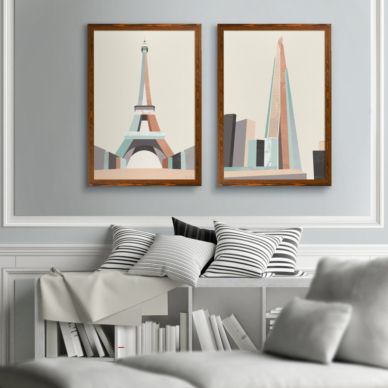 « graphicing architecture i » par antonyme bunjamin (abe)-ensemble de 2 reproductions d’art sur cadre photo, Pas de tapis