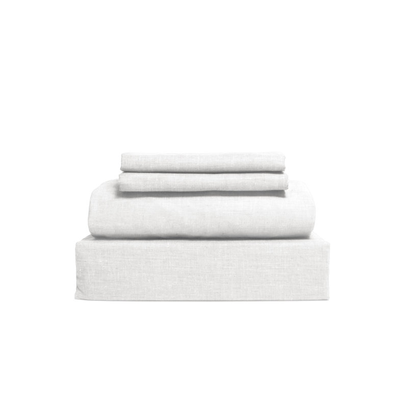 100% Cotton Standard Sheet Set, White, Queen Sheet Set + 2 Standard Pillowcases