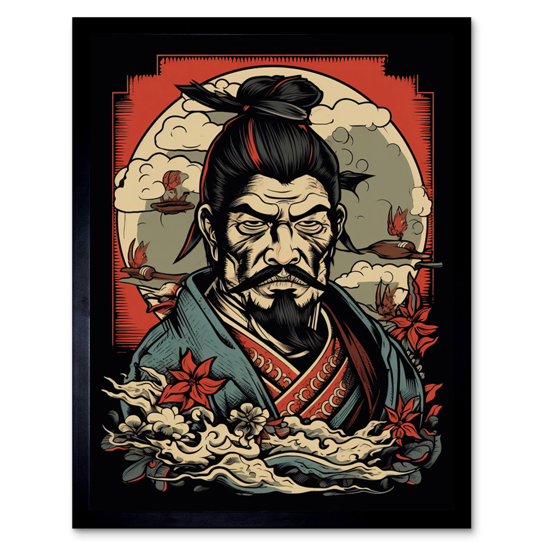 Aashray Samurai Master Art Deco Tattoo Ink Body Art Rockabilly Americana - Single Picture Frame Print