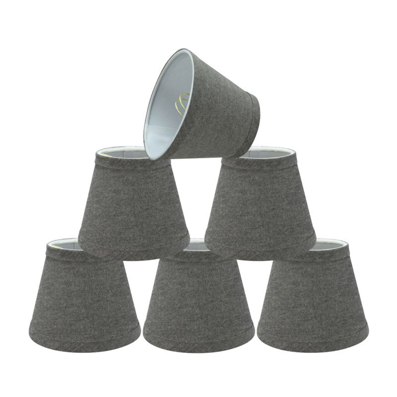 Abat-jour en tissu à candélabre empire H 4 po (attache) en gris