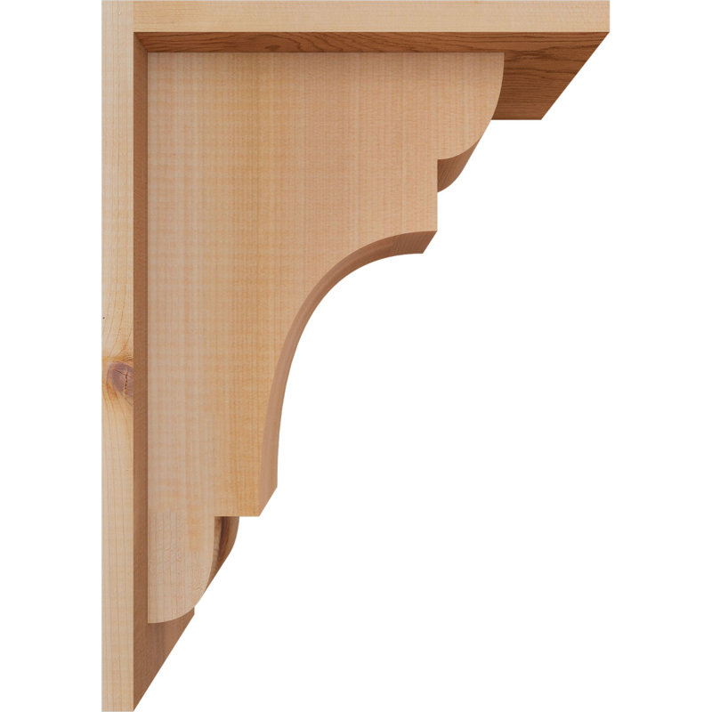 New Brighton Corbel avec plaque arrière, H 14 po x l 5,5 po x P 10 po, Cèdre rouge, Lisse