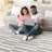 Step Collection High-Low Striped Beige/Cream Indoor Area Rug, 5'3''X7'6'', Modern, Contemporary, Geometric, Bohemian, Bedroom, Kitchen, Living Room, Non Shedding Carpet-534966200