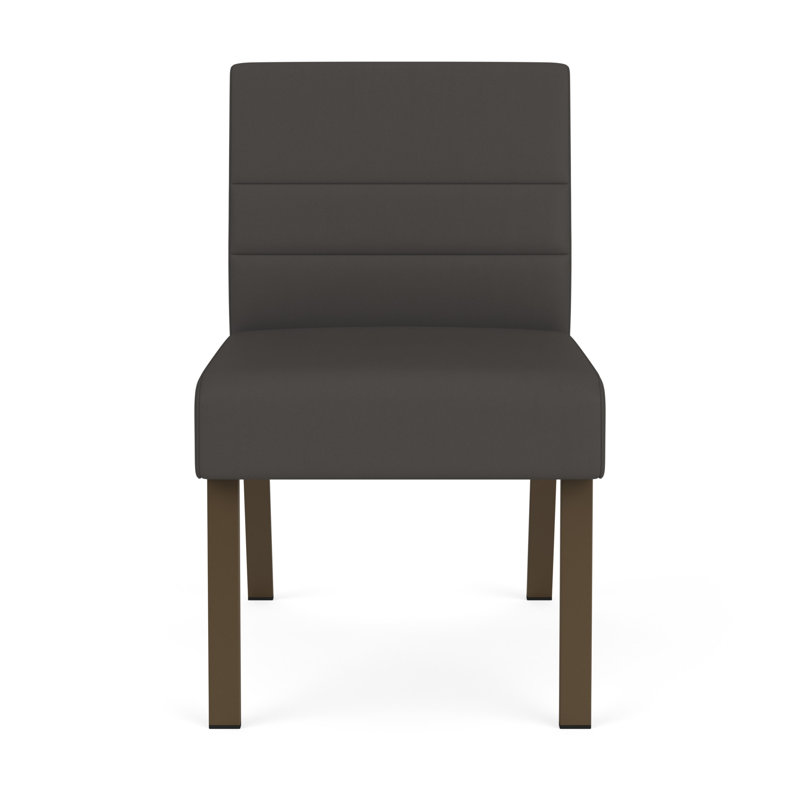 Chaise d'invité sans accoudoirs Waterfall, Bronze, Noir Patriot Plus - Vinyle lavable au chiffon