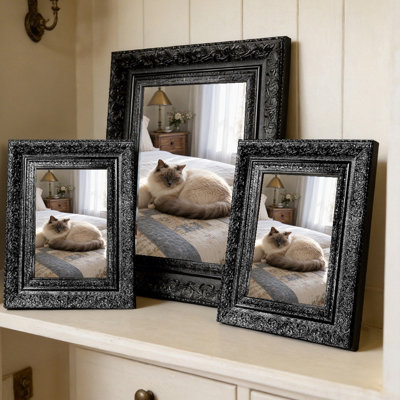 Black 3 PCS 11" x 14" Gallery Inspired Picture Frame with Tabletop Stand and Wall Hooks