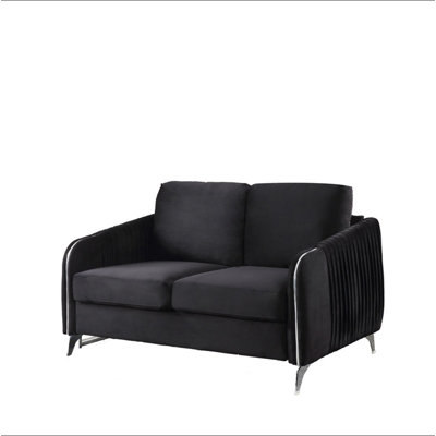 Causeuse moderne chic en velours noir Hadriano
