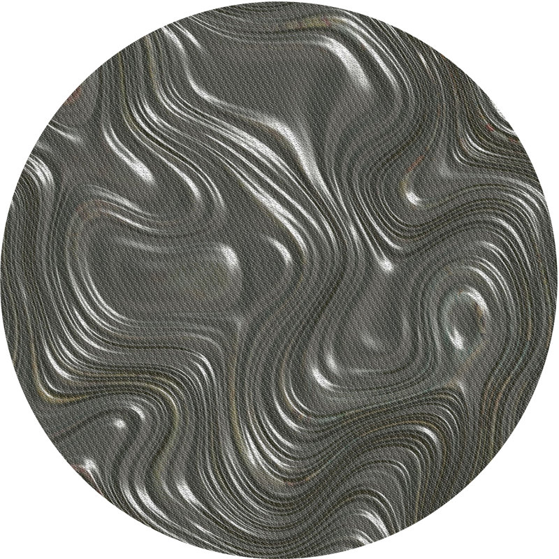 Tapis zone grise à motifs, Rond 6 pi