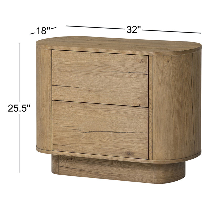 Paden Nightstand-Aged Black Acacia, Worn Oak