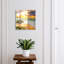 Key cabinet, Opens to the right, 30x30x5, Black, Sunset over the sea full of warm colors, 