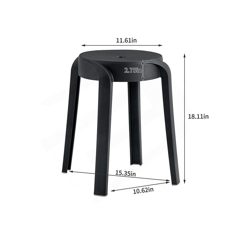 Tabourets de classe empilables, Noir