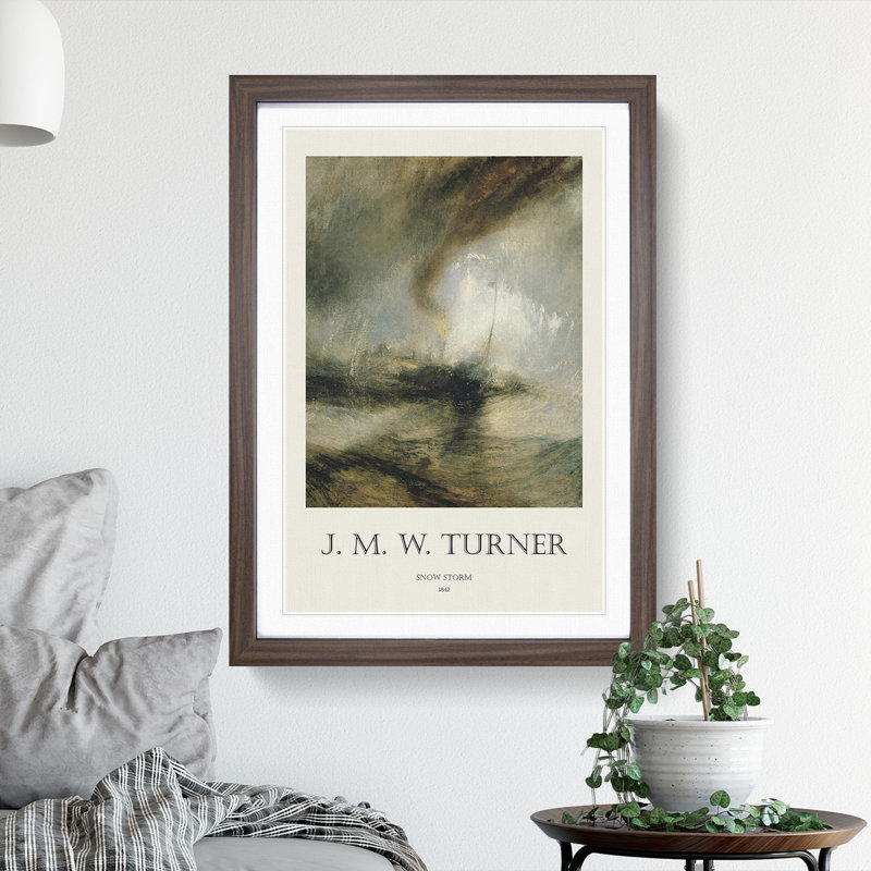 Snow Storm - Picture Frame Painting, Walnut, 65cm H x 48cm W x 2cm D