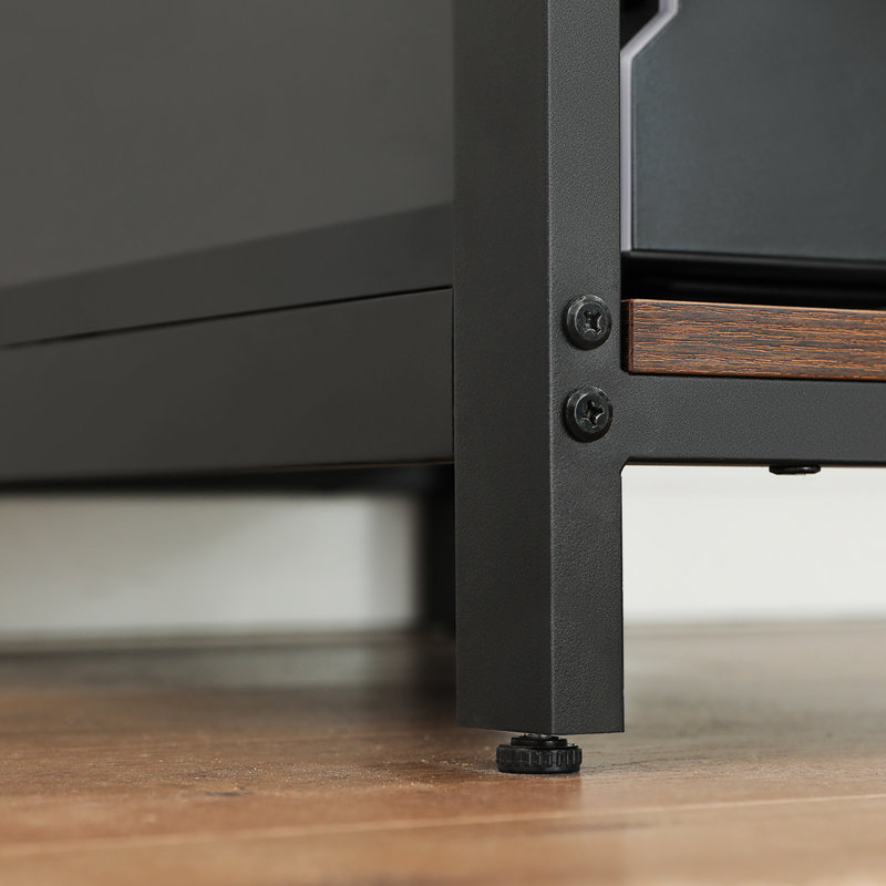Vaillancourt Writing Desk, Rustic Brown, 75cm H x 140cm W x 60cm D, Black
