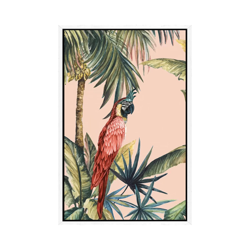 Tropicano III by Eva Watts - Painting on Canvas, 101.6 cm H x 66.04 cm W, White Framed