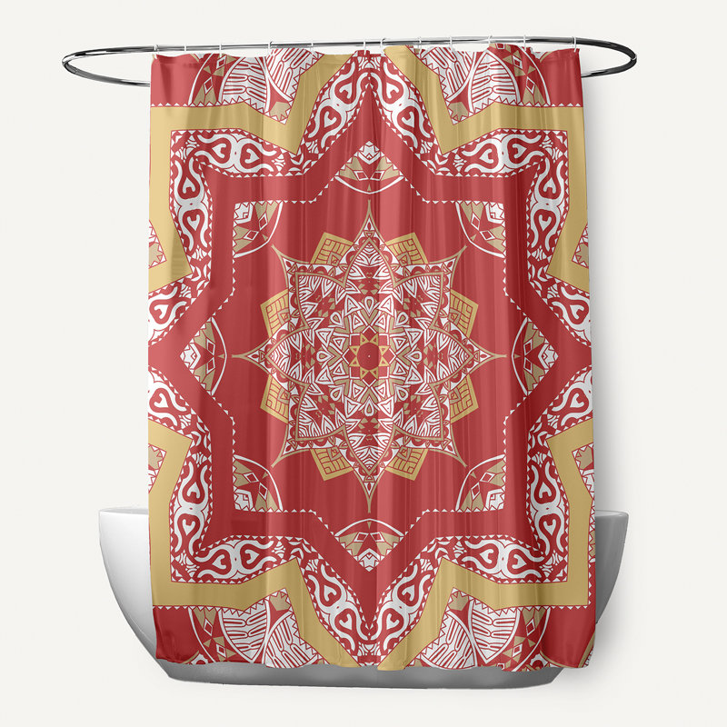 Rideau de douche simple Groth, Corail