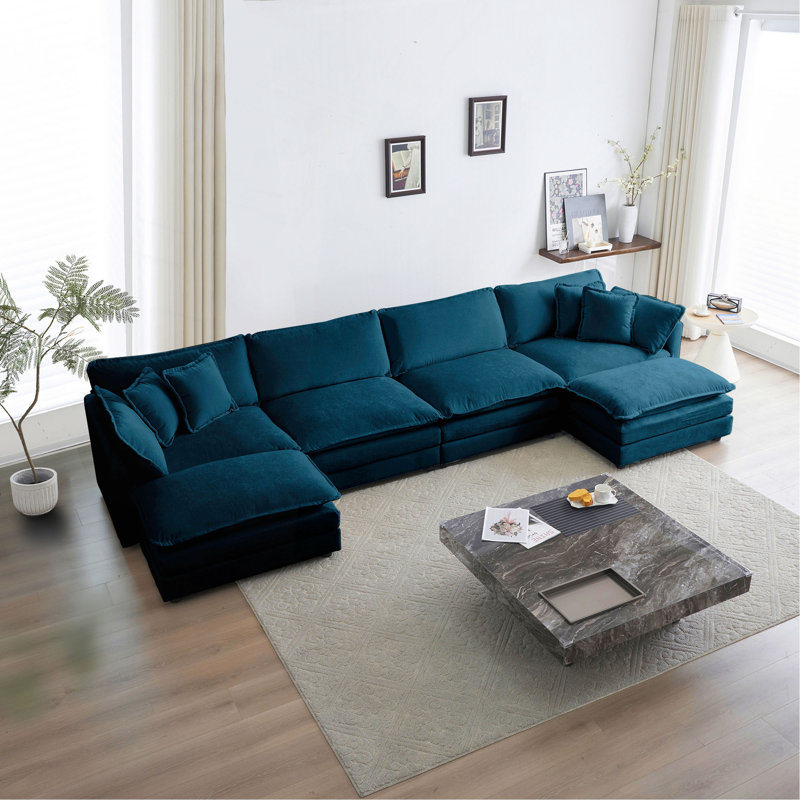 Canapé Comfort U, Bleu