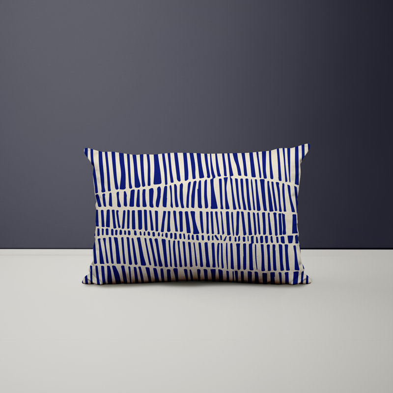 Housse et insert de coussin rectangulaire intérieur / extérieur en mélange de polyester / polyester Ikom, Bleu marine