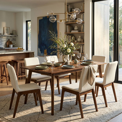 Table de salle à manger à rallonge en acacia 70 po / 86 po Peko, brun