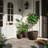 Three-piece Set Of Flower Pots With Checkered Pattern-1965979594