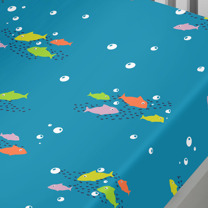 Sea Life Plain Weave / Muslin Fitted Sheet
