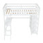 Lit mezzanine avec bureau, échelle, tablettes-104571766