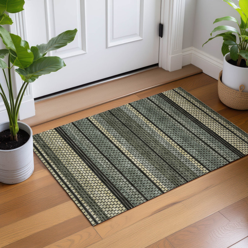 Machine Washable Indoor/Outdoor Chantille ACN2427 Stripes Rug, Rectangle 1'8" x 2'6"