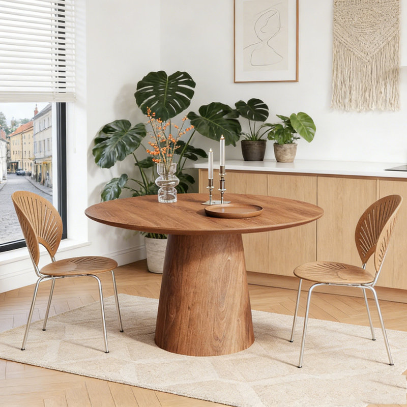 Round Dining Table, Walnut