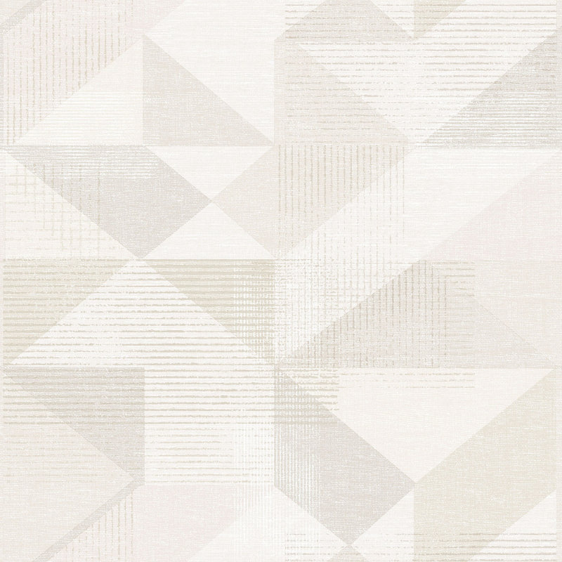Geometrix 10m x 52.8cm Satin Wallpaper Roll, Beige