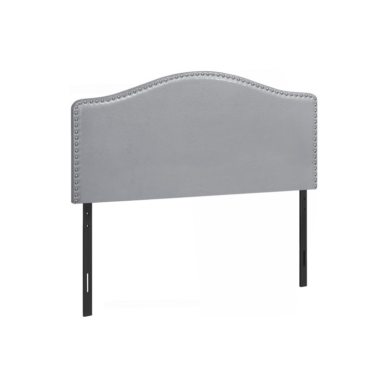 Bed, Headboard OnlyBedroom, Upholstered, Leather Look, Transitional, Gray, Full/Double