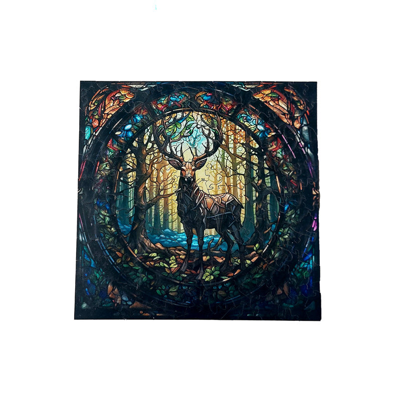 Cerf dans la forêt - casse-tête en bois par Wizardi F07N9-13
