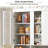  Rilion 70.7" H Bookcase Cabinet With double 5-tier Storage Shelves And 4 Doors, Tall Bookshelf With Acrylic Doors And 2 Open Storage